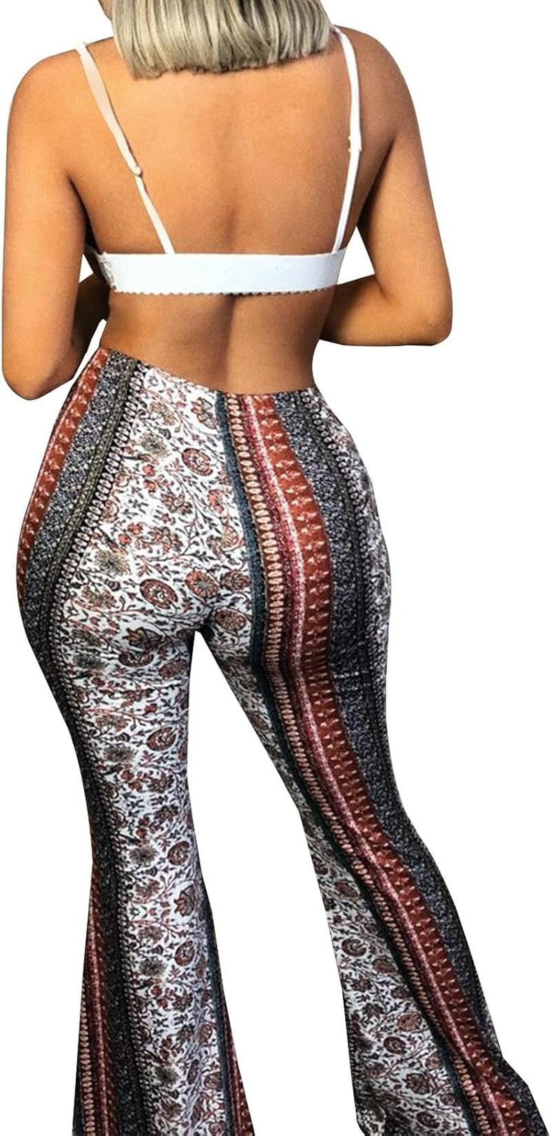 Women'S Flare Yoga Leggings High Waisted Boho Palazzo Wide Leg Pants Bell Bottoms