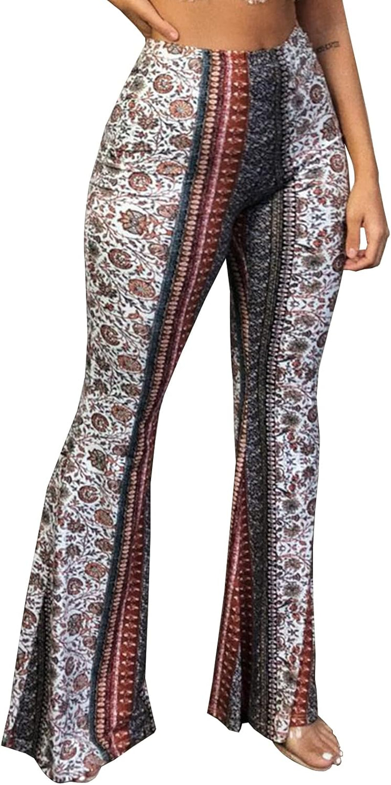 Women'S Flare Yoga Leggings High Waisted Boho Palazzo Wide Leg Pants Bell Bottoms