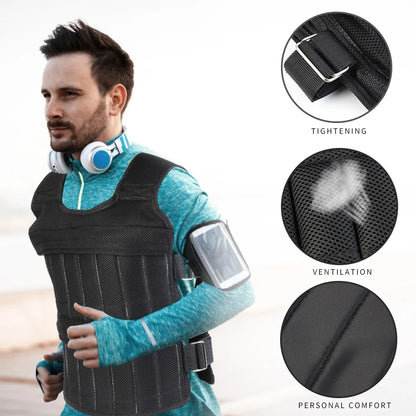 3/15/20/35/50Kg Loading Weight Vest Jacket Sand Clothing for Running Training Fitness Equipment Adjustable Waistcoat Jackets